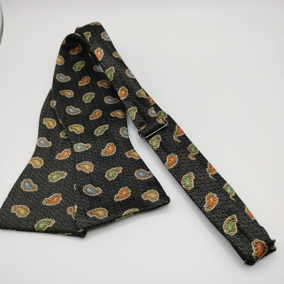 J.Z.Richards All Silk Bow Tie Paisley Micro Colorful Texture Material Adjustable - Picture 1 of 8